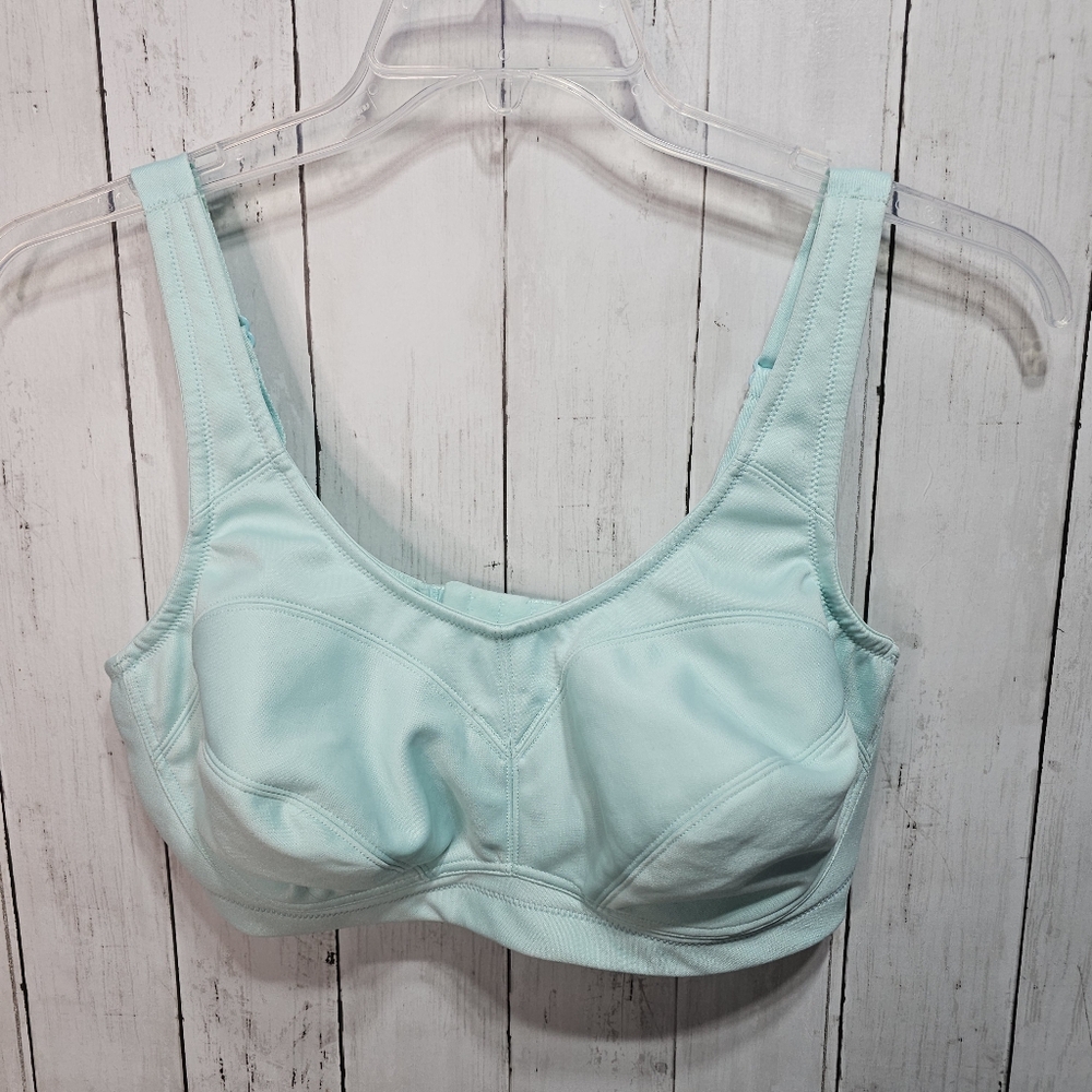 Breezies Celedon Aqua Pin-Up Full Coverage Unlined Wirefree Support Bra Size 40d
